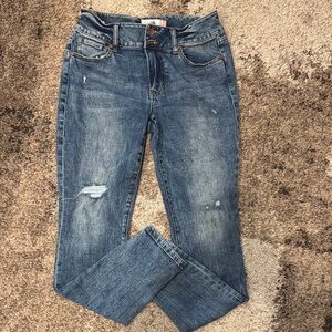 CAbi Distressed Blue Skinny Jeans